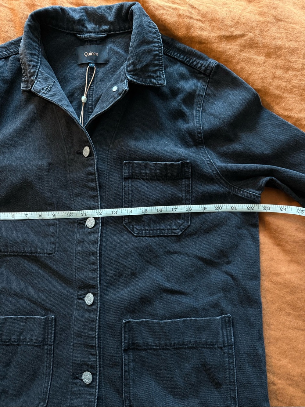 Quince Organic Cotton Denim Chore Jacket - Washed Black - Size L NWT - Picture 5 of 8